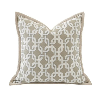 Soft Plush Cushion Cover - Reversible Geometric Pattern