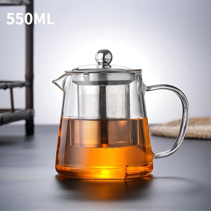 Premium Tea Infuser Glass Teapot with Steel Filter - Yeezlab