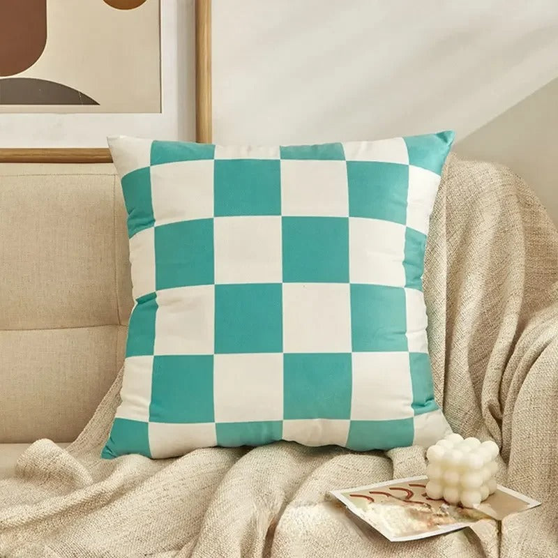 Modern Checker Pattern Throw Pillow