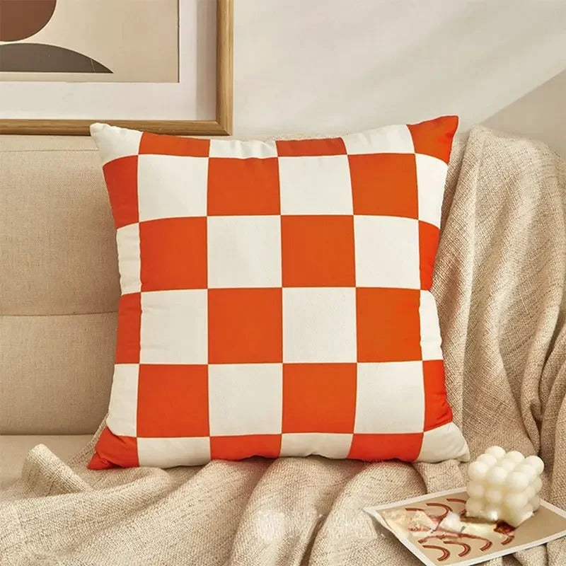 Modern Checker Pattern Throw Pillow