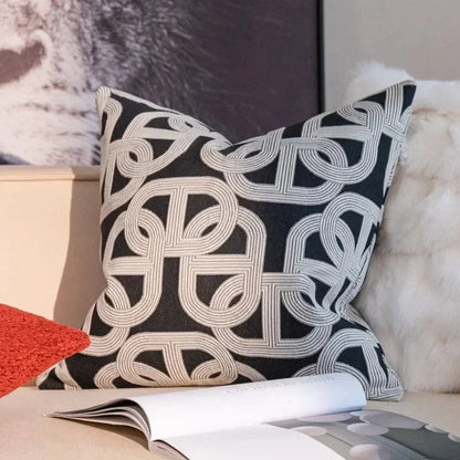 Soft Plush Cushion Cover - Reversible Geometric Pattern - Yeezlab