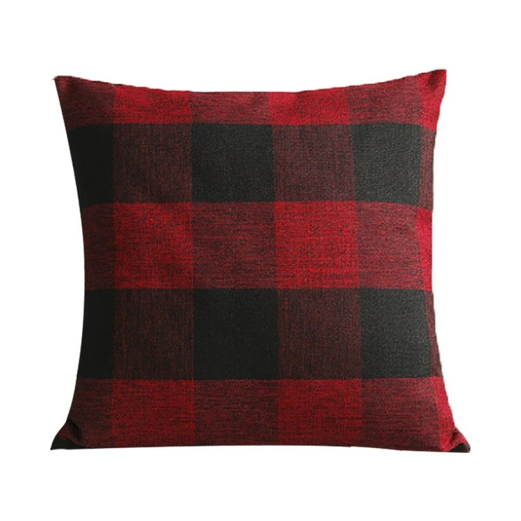 Warm Plaid Pillow Cover in Rustic Home Style