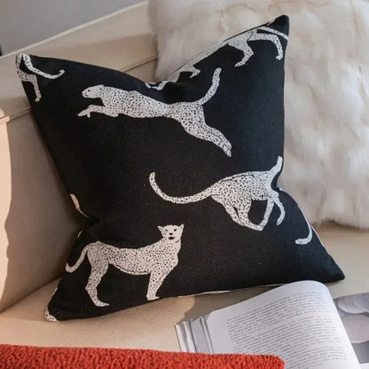 Soft Plush Cushion Cover - Reversible Geometric Pattern