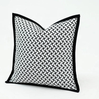 Soft Plush Cushion Cover - Reversible Geometric Pattern
