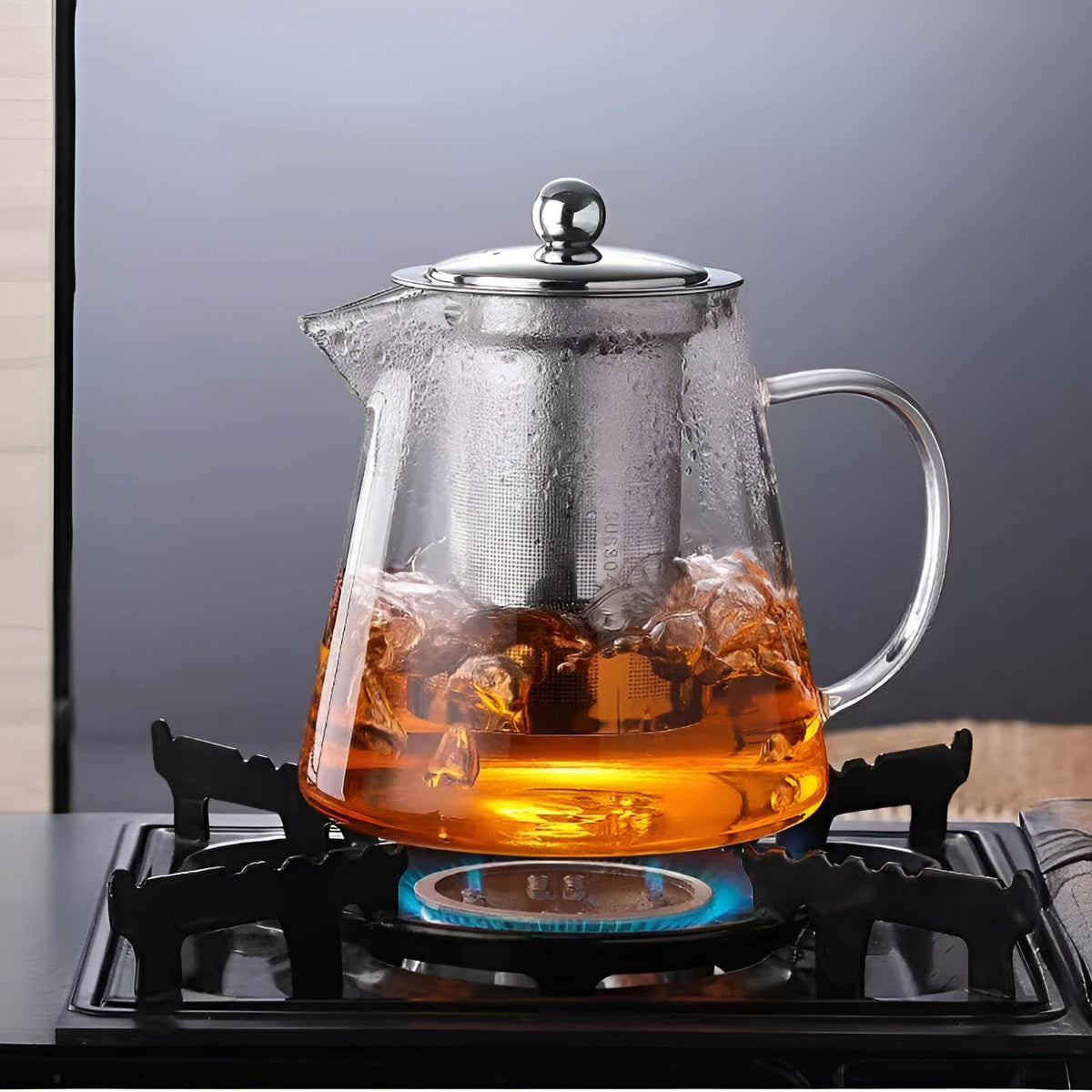 Premium Tea Infuser Glass Teapot with Steel Filter