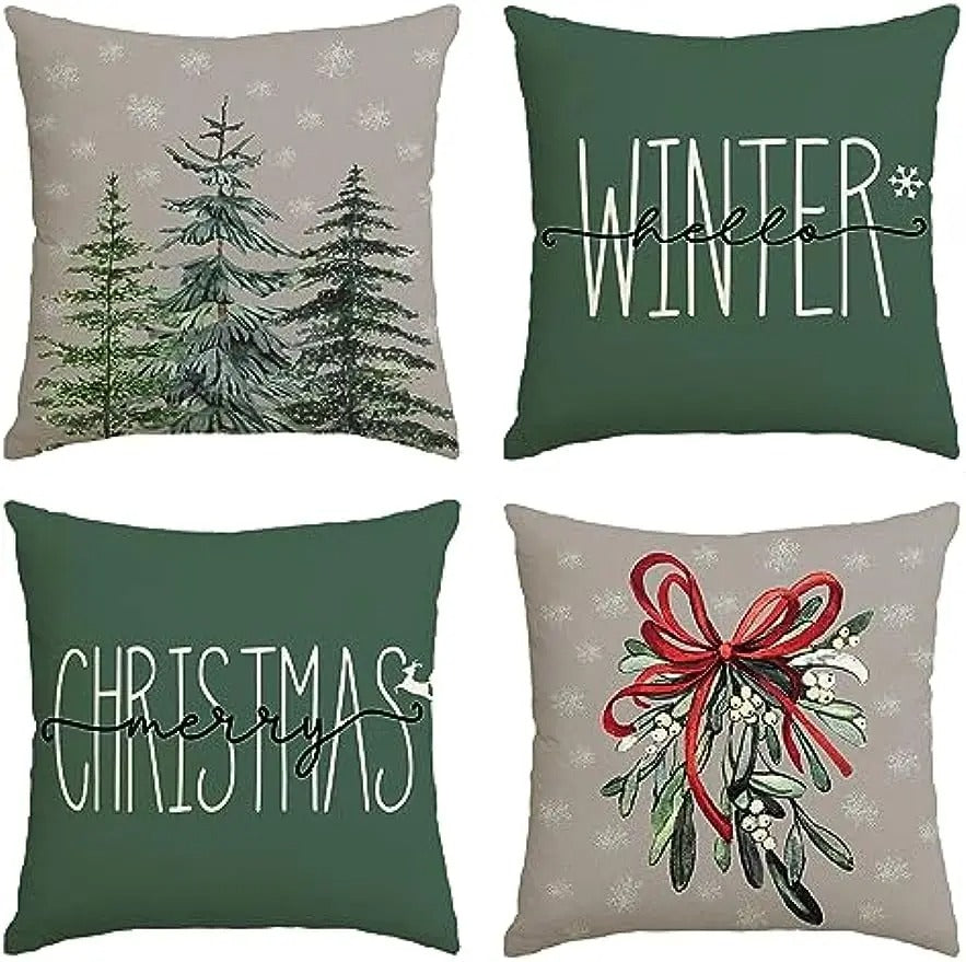 Holiday Cushion Cover - Green Christmas Tree 45x45 cm - Yeezlab