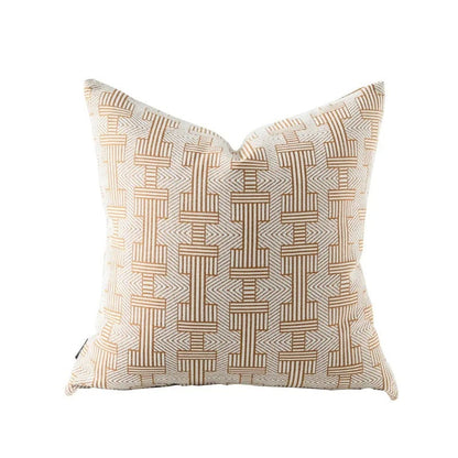 Soft Plush Cushion Cover - Reversible Geometric Pattern
