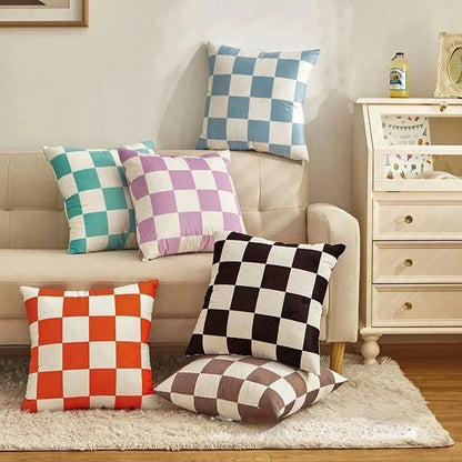 Modern Checker Pattern Throw Pillow