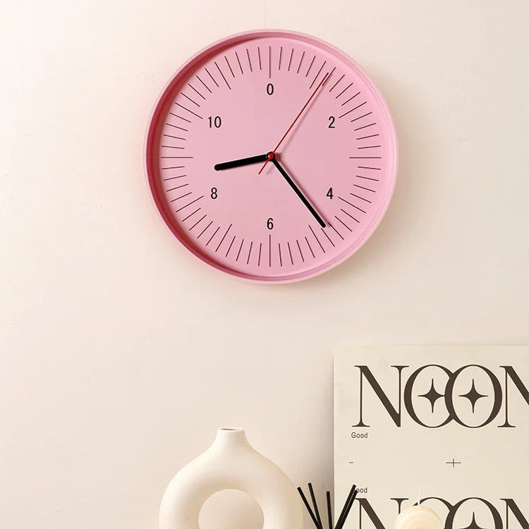 Vibrant Round Wall Clock Modern Plastic Home Decor