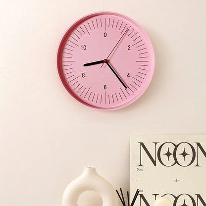 Vibrant Round Wall Clock Modern Plastic Home Decor