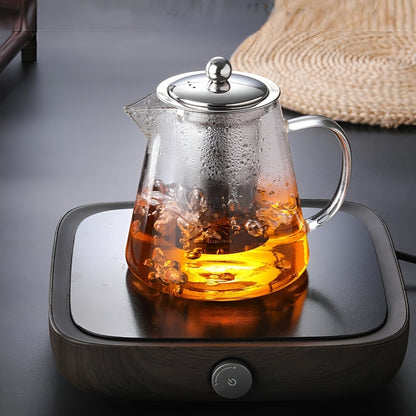 Premium Tea Infuser Glass Teapot with Steel Filter