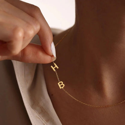 Custom Initial Offbeat Bar Necklace