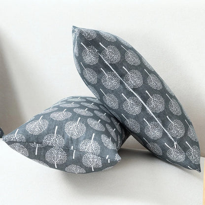 Elegant Linen Pillow Cover with Classic Print Design