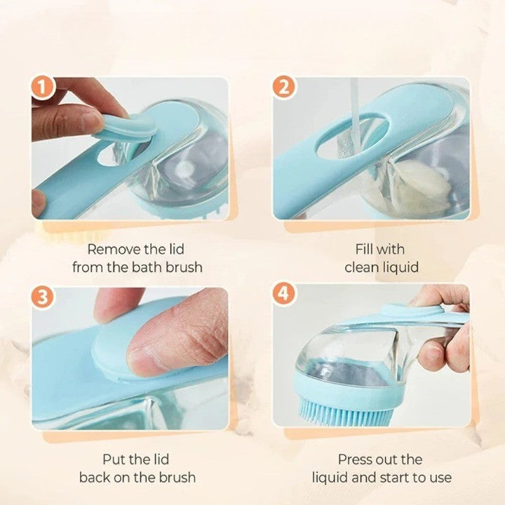 Gentle Pet Shower Massage Brush Cleaner