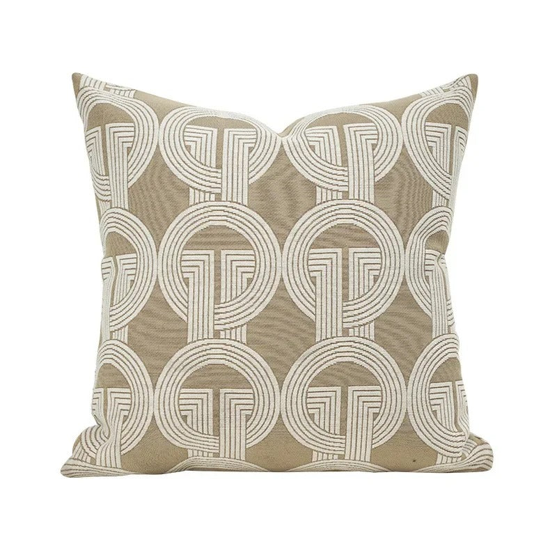 Soft Plush Cushion Cover - Reversible Geometric Pattern