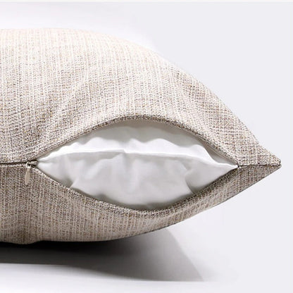 Stylish Linen Cushion Cover with Colorful Tassels