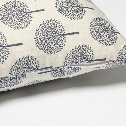 Elegant Linen Pillow Cover with Classic Print Design
