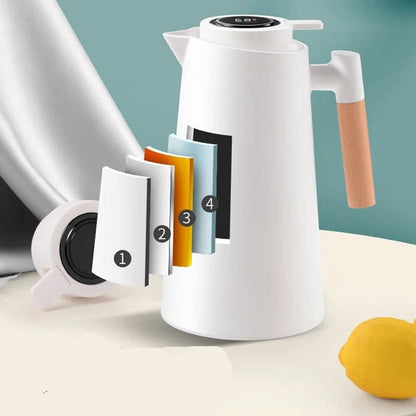 Premium Thermal Jug with Digital Display & Wooden Grip