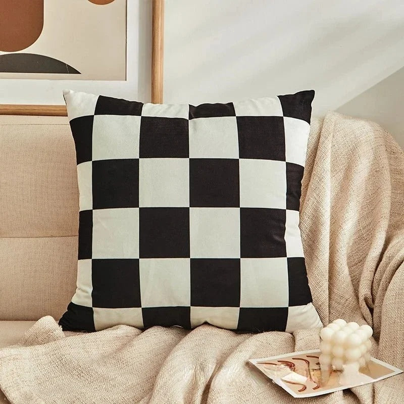 Modern Checker Pattern Throw Pillow