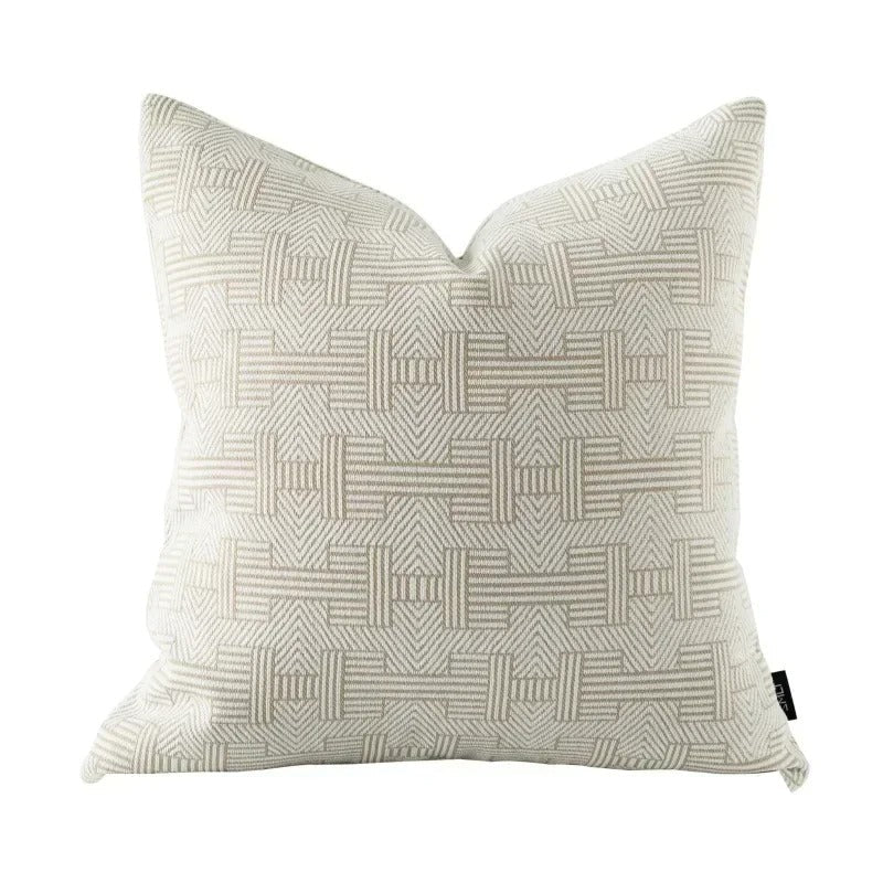 Soft Plush Cushion Cover - Reversible Geometric Pattern