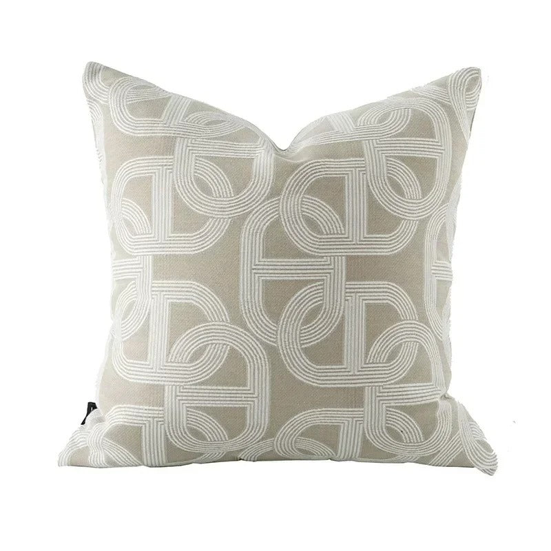 Soft Plush Cushion Cover - Reversible Geometric Pattern