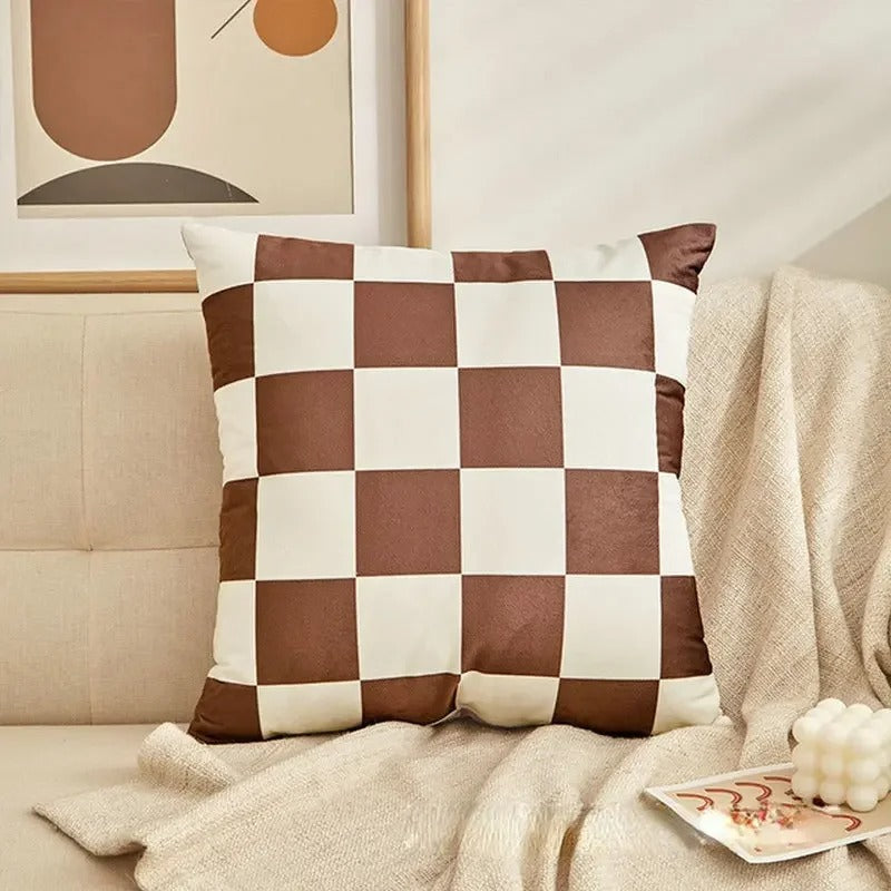 Modern Checker Pattern Throw Pillow