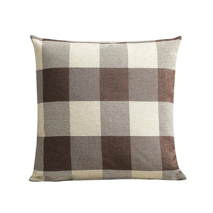 Warm Plaid Pillow Cover in Rustic Home Style