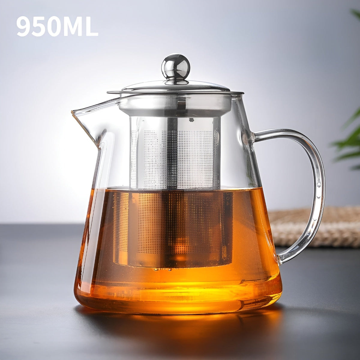 Premium Tea Infuser Glass Teapot with Steel Filter