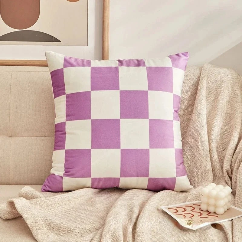 Modern Checker Pattern Throw Pillow
