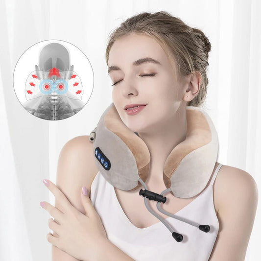 Massaging Neck Pillow - Pillow Portable Heated Massage Ideal for Travel, Relaxation and Office, U Shaped Pillow For Shoulder, Cervical Pain Relief Fatigue - Yeezlab