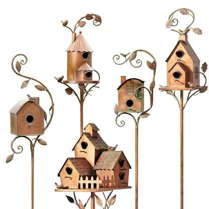 Decorative Metal Birdhouse Garden Decoration