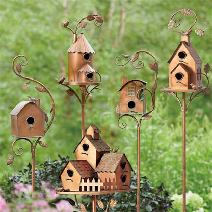 Decorative Metal Birdhouse Garden Decoration