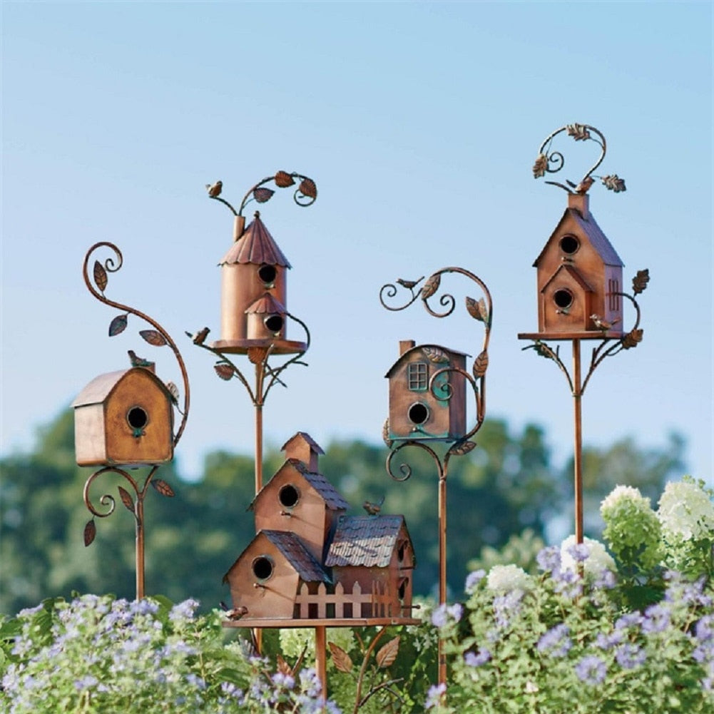 Decorative Metal Birdhouse Garden Decoration - Yeezlab