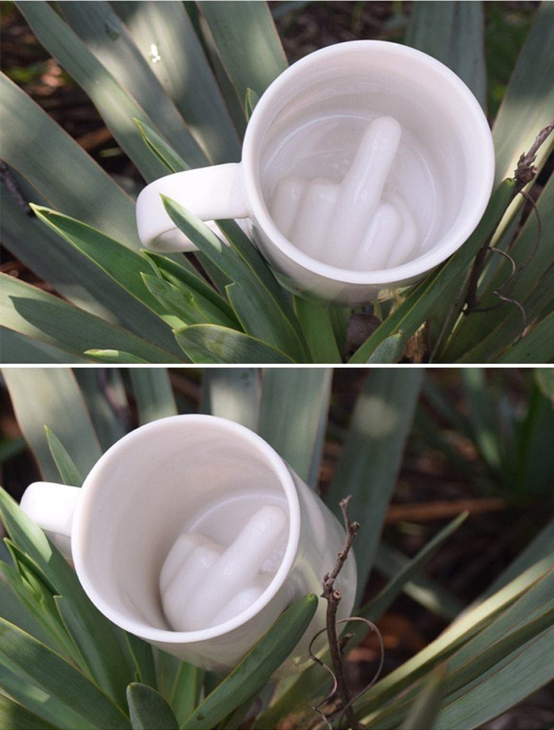 Funny Novelty Middle Finger Coffee Mug