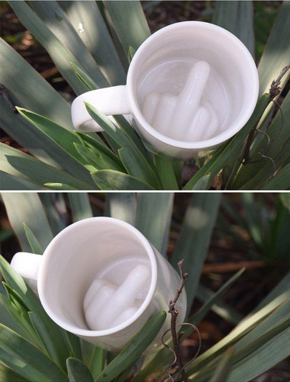 Funny Novelty Middle Finger Coffee Mug