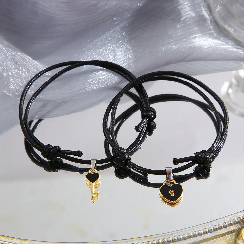 Simple Love Lock Couple Bracelets