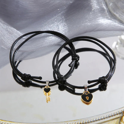 Simple Love Lock Couple Bracelets