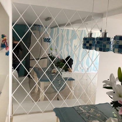 Geometric Wall Mirror Decals with 3D Effect