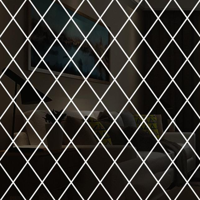 Geometric Wall Mirror Decals with 3D Effect