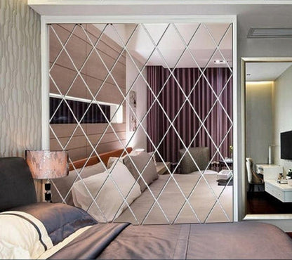 Geometric Wall Mirror Decals with 3D Effect