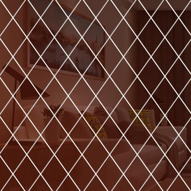 Geometric Wall Mirror Decals with 3D Effect