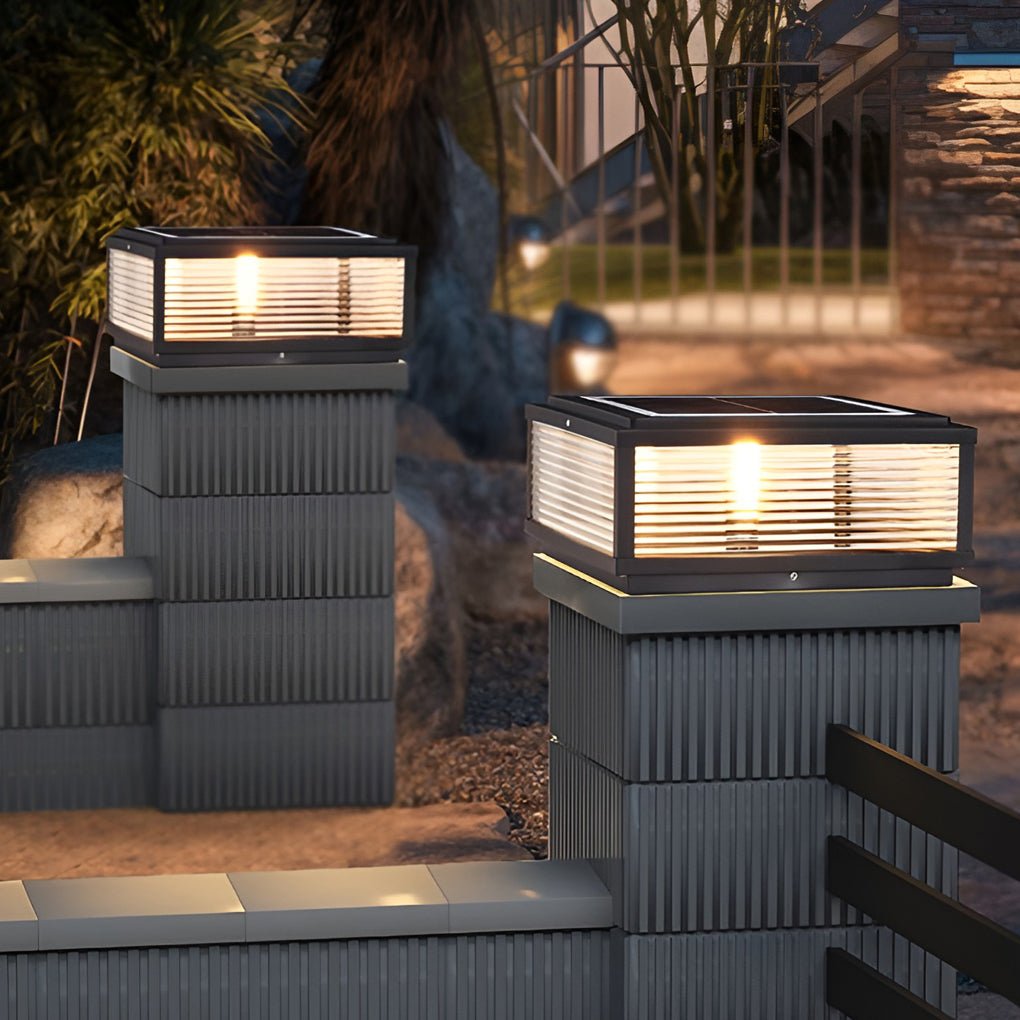 Stylish Outdoor Post Light with Clear Glass Shade - Yeezlab