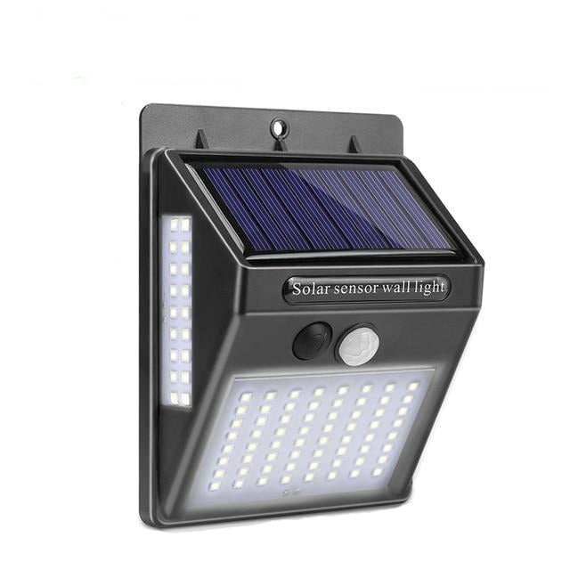 Wireless solar powered outdoor wall light with motion sensor