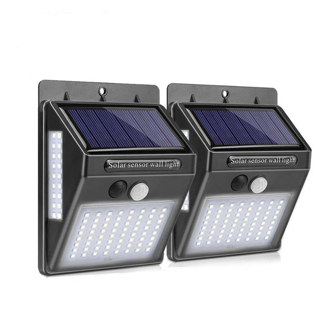 Wireless solar powered outdoor wall light with motion sensor