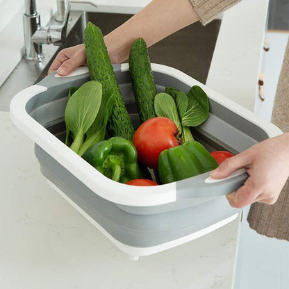 Wooden Kitchen Cutting Board Basket