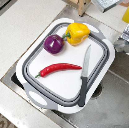 Wooden Kitchen Cutting Board Basket