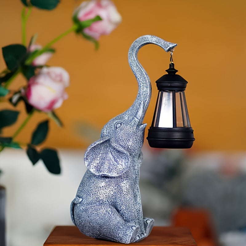 Solar Powered Elephant Outdoor Lamp