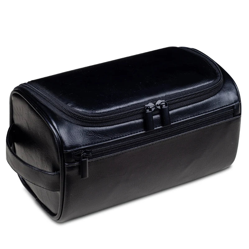 Luxury Travel Wash Bag with Genuine Leather