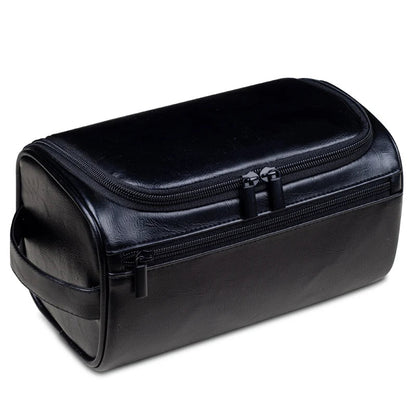 Luxury Travel Wash Bag with Genuine Leather