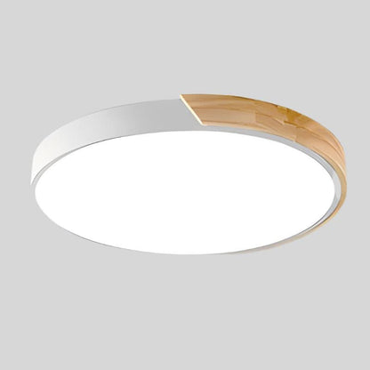 Scandinavian Wooden LED Ceiling Lamp – Round Design